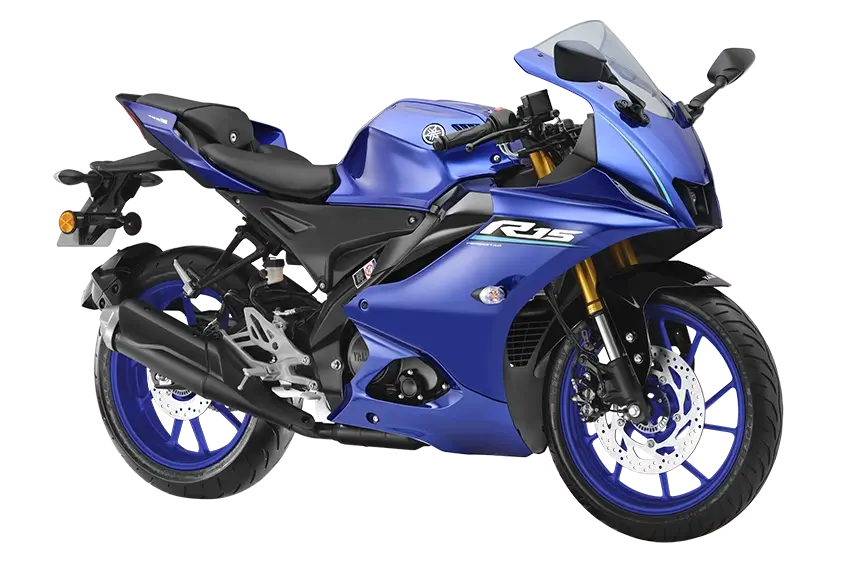 racing-blue Yamaha R15V4 in Madurai