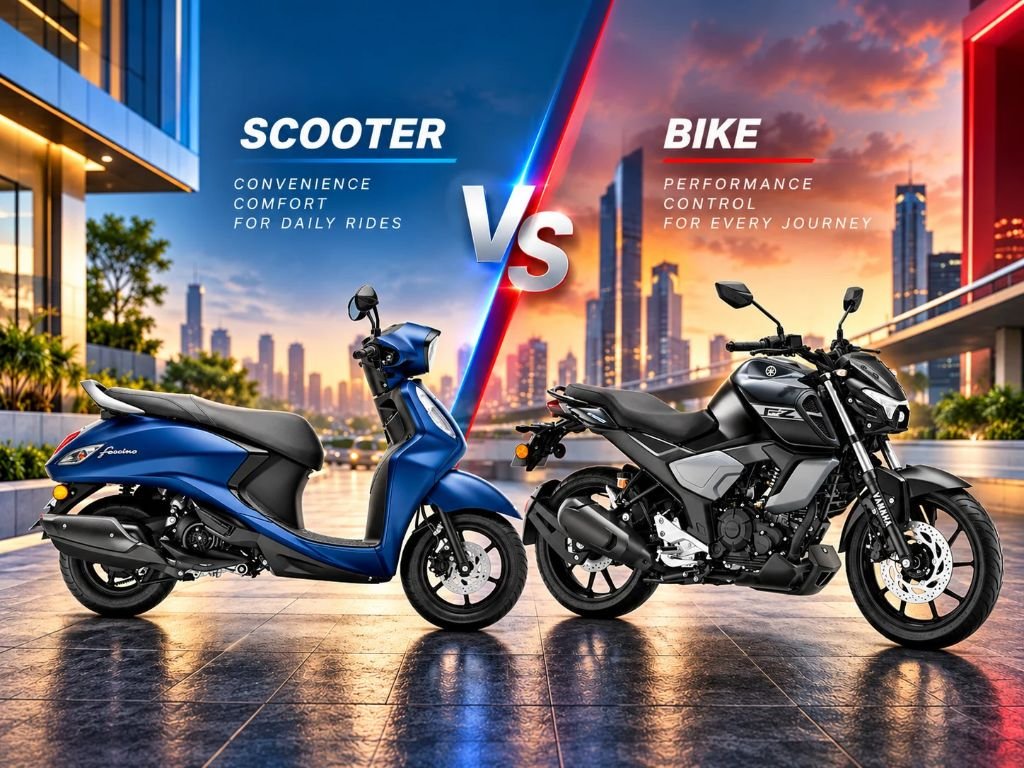 Bike vs scooter for daily commuting? Compare comfort, mileage, traffic handling and costs. Choose the right Yamaha at Alagendran Autos.