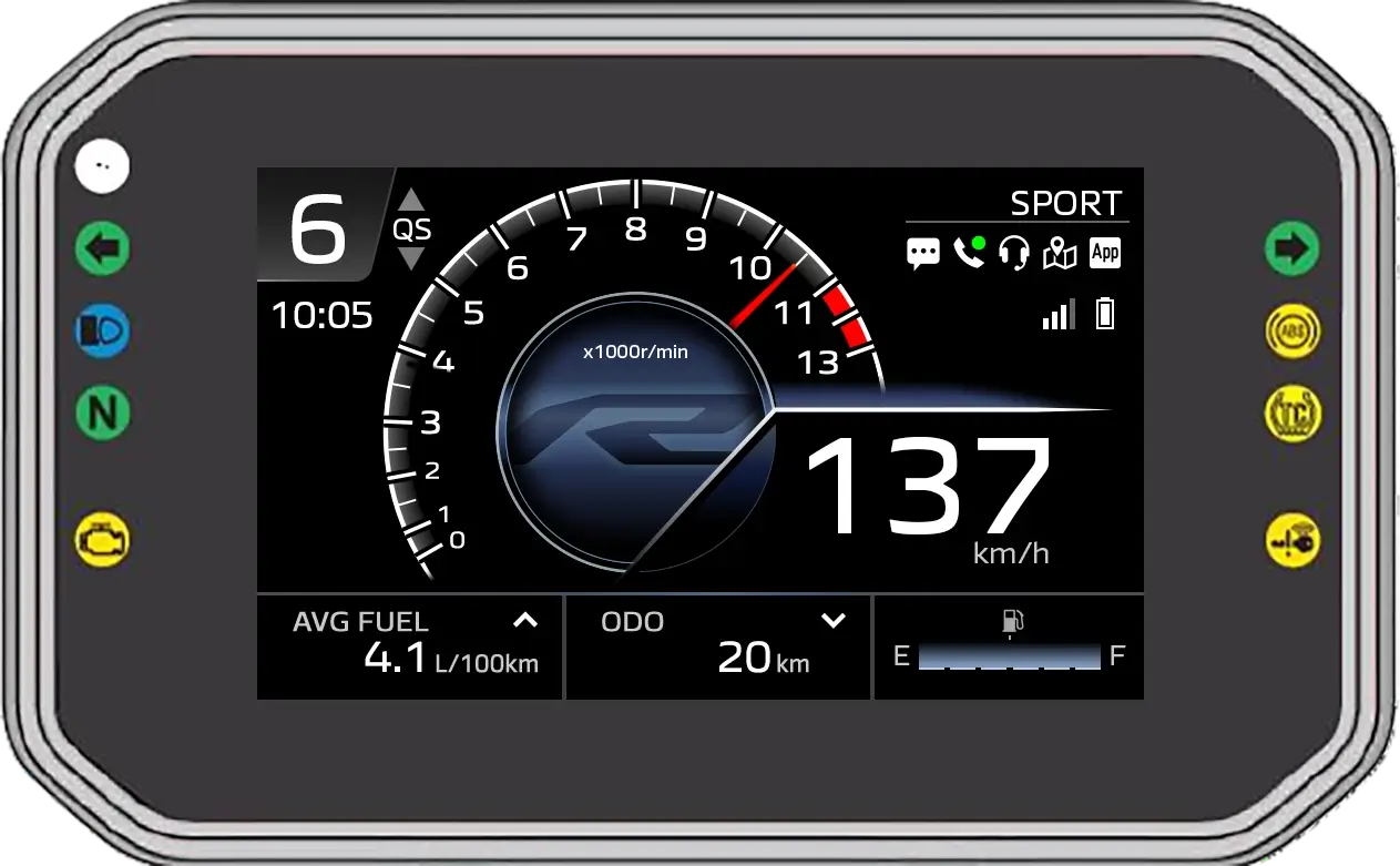 5-inch full-colour TFT display
